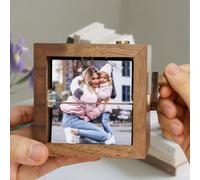 Personalized Flipbook Photo Frame with Light - Custom Hand-cranked Animation Machine, Mechanical Picture Album for Weddings, Anniversaries, Birthdays, Christmas, Gifts for Couples and Families
