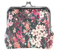 Personalized Floral Design Dark Leather Purse for Women Cute Kiss Change Purse for Girls Dark Floral Flower OneSize, Dark Floral Flower, OneSize, Classic