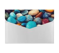 Personalized Folder for Office, Colored Stones File Folders with 6 Pack Pockets for Home, Portable File Jacket for Business, Expandable Folder for Organizing Paper