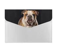 Personalized Folder for Office, English-Bulldog File Folders with 6 Pack Pockets for Home, Portable File Jacket for Business, Expandable Folder for Organizing Paper