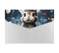 Personalized Folder for Office, Heart Shape and Bunny File Folders with 6 Pack Pockets for Home, Portable File Jacket for Business, Expandable Folder for Organizing Paper
