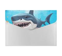 Personalized Folder for Office, Shark Ocean Theme File Folders with 6 Pack Pockets for Home, Portable File Jacket for Business, Expandable Folder for Organizing Paper