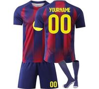 Personalized Football Kit for Kids Adults - Custom Soccer Jersey with Your Name Number Boys Training Shirt Shorts and Socks Set - Football Gift for Youth Men
