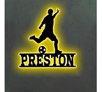 Personalized Football Neon Signs for Wall Decor Custom Name soccer Wall Ornament with 16 Colors LED Night Light Sports Theme Metal Wall Art Room Home Decor