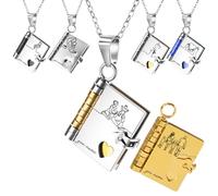 Personalized for Daughter - My Incredible Daughter Book Necklace, Customizable to My Daughters from Mom & Dad, Adjustable Silver 18k Gold Book Necklaces with 6 Pages of Engraved Information