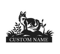 Personalized Fox Metal Sign, Custom Name Cabin Wall Art, Rustic Ranch Decor, Wildlife Lover Gift, Hunting Lodge Plaque, Farmhouse Welcome Sign, Outdoor Animal Accent (Style-3)