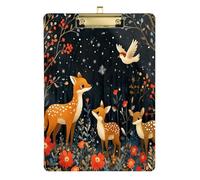 Personalized Foxes Deer Birds Hard Folder with clipboard Waterproof for Coaches Medical Classroom Size 9 x 12