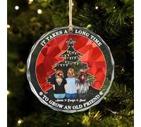 Personalized Friend Christmas Ornament Sisters Ornament Friendship Gift, Sisters, Circle Glass Ornament - It Takes A Long Time to Grow an Old Friend Ornament Christmas