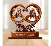 Personalized From Our First Kiss Till Our Last Breath Wood Block Breath Infinity Love,Custom Wooden Name Decorative Signs & Plaques for Him Her Anniversary,Valentine's Day,Couple Gifts (30cm .8")