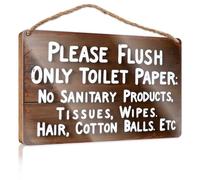 Personalized Front Door Sign Flush Only Toilet Paper: What to Avoid Wooden Sign Fall Office Decor Front Door Sign Funny(20X30CM)