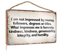 Personalized Front Door Sign Honesty, Kindness, Generosity, Integrity, Humility Impress Wooded Sign Bathroom Decor Wall Art Decor For Bedroom(23X35CM)
