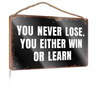 Personalized Front Door Sign You Never Lose. You Either Win Or Learn Bathroom Decor Wall Art Decor For Bedroom(23X35CM)
