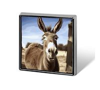 Personalized Funny Donkey Lapel Pin for Men Women Cute Funny Square Brooch for Ease And Safe Aluminum Alloy Brooches Suit Dress Accessories Wedding Party