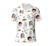 Personalized Funny Face Photo Best Dad By Par Golf Polo Shirts, Custom Fathers Day Dad Polo Tee with Face, Father's Day Shirt Gift for Daddy, Grandpa,Golf Lover