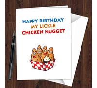 Personalized Funny Humour Lickle Chicken Nugget Birthday Card Joke Love F06