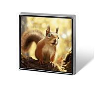 Personalized Funny Squirrel Lapel Pin for Men Women Cute Funny Square Brooch for Ease And Safe Aluminum Alloy Brooches Suit Dress Accessories Wedding Party