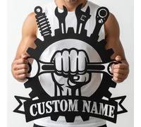 Personalized Garage Signs for Men,Personalized Workshop Sign Metal Wall Art,Home Store Man Cave Decor,Papa's Day Gift for Dad Husband style-10
