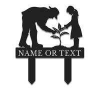 Personalized Garden Metal Sign, Custom Flower Yard Art with Stakes, Rustic Outdoor Decor, Gift for Gardeners, Botanical Wall Plaque (Style-8)