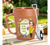 Personalized Gardener Of The Year Ceramic Mug, Custom Name and Portrait Gardener Coffee Mug, Plant Lover Gardening Lover Gift for Women Gardeners Best Friends Sisters