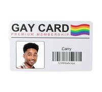 Personalized Gay Card - Custom Photo and Name on Premium Membership Identity Card - Rainbow LGBT Gift Gay Birthday Cards for Men