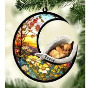 Personalized German Shepherd Dog Memorial Suncatcher, German Shepherd Christmas Ornament with Name, Pet Loss Catcher, Gifts for Dog Lovers Loss of Dog, German Shepherd Sleep on Haven