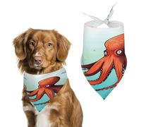 Personalized Giant Octopus Dog Bandanas Washable Cute Soft Cat Dogs Scarf Pet Bandanas Kerchief Adjustable Triangle Bibs Scarf for Small Medium Large Dogs Puppy Cats & Gifts