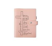 Personalized Gift Bible with Name Engraved Custom Bible Verse Cross PU Leather Notebook with Name Pen Slot and Card Faith-Based Religious Gift Bible Study Supplies Christian Easter Gifts for Men&Women