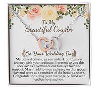 Personalized Gift for Cousin Wedding Gift for Cousin, Bride To Be Gift Necklace with Message Card, Cousin of the Bride Gift from Cousin, Interlocking Heart Necklace