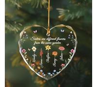 Personalized Gift For Sister, Sisters Are Different Flowers From The Same Garden, Birth Flowers Sister Gift From Sister, Christmas Ornament (style B)