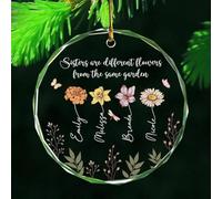 Personalized Gift For Sister, Sisters Are Different Flowers From The Same Garden, Birth Flowers Sister Gift From Sister, Christmas Ornament (style C)