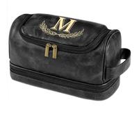 Personalized Gifts for Men, Personalized Initial Toiletry Bag with Laser Engraved Monogram, Leather Travel Kit Shaving Organizer, Unique Present Birthday Gift for Him, Husband, Boyfriend, Dad