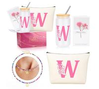 Personalized Gifts for Teen Girls, Christmas Birthday Gifts for 10 11 12 13 14 15 16 17 18 Year Old Girls Tween Girl Gift for Her Friend Sister Daughter Teen Girl Gifts Trendy Stuff Pink Initial W