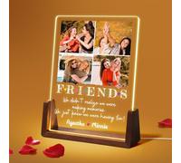 Personalized Gifts for Women Men, Best Friends Night Lights Picture Frame, Custom Picture Frames with Photo, Birthday Christmas Gifts for Besties, Thoughtful Gifts for Friends