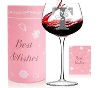 Personalized Gifts for Women, Womens Birthday Gifts, Monogrammed Wine Glass Gin Glass with Box, Customized Birthday Valentine Christmas Gift for Mom Wife Friends Sister Coworker, 16oz Red Wine Glasses
