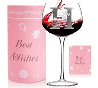 Personalized Gifts for Women, Womens Birthday Gifts, Monogrammed Wine Glass Gin Glass with Box, Customized Birthday Valentine Christmas Gift for Mom Wife Friends Sister Coworker, 16oz Red Wine Glasses