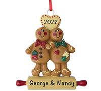 Personalized Gingerbread Couple Ornament 2025 | Free 24h Customization | Laser Engraved Family of 2 Christmas Ornaments for Tree | Custom Gift Wrapped Ginger-Bread Keepsake for Couples