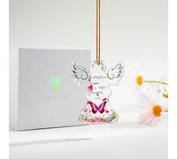 Personalized Glass Angel Hanging Ornament Decorative Memorial Butterfly-Flower Gifts Decor for Birthday Christmas Window