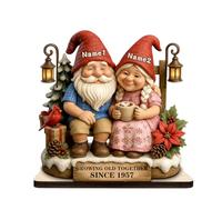 Personalized Gnome Couple Name 2D Wooden Plaque for His Her Custom Growing Old Together Since You and Me We Got This Couple Wood Standing Plaque Older Couple Sign for Couple Grandparents Wife Husband