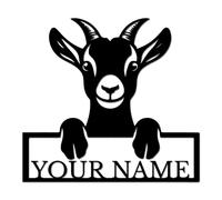 Personalized Goat Farm Metal Sign, Custom Ranch Name Wall Art, Farmhouse Entry Decor, Dairy Farmer Gift, Country Housewarming Present for Goat Lovers (Style-1)