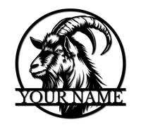 Personalized Goat Metal Sign, Custom Farm Name Wall Art, Rustic Ranch Decor, Goat Lover Gift, Barn House Sign, Farmhouse Metal Art, Homestead Wedding Present (Style-10)