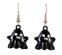 Personalized Gold Gothic 3D Ghost Pendant Lightweight Ghost Dangle Drop Earrings Unique Enamel Ghost Hook Earrings for Women, 0, Metal, No Gemstone