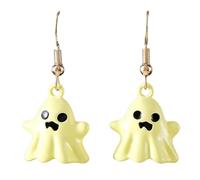 Personalized Gold Gothic 3D Ghost Pendant Lightweight Ghost Dangle Drop Earrings Unique Enamel Ghost Hook Earrings for Women, 0, Metal, No Gemstone