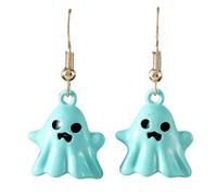 Personalized Gold Gothic 3D Ghost Pendant Lightweight Ghost Dangle Drop Earrings Unique Enamel Ghost Hook Earrings for Women, 0, Metal, No Gemstone