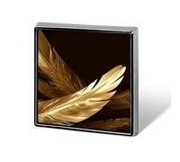 Personalized Golden Feathers Lapel Pin for Men Women Cute Funny Square Brooch for Ease And Safe Aluminum Alloy Brooches Suit Dress Accessories Wedding Party