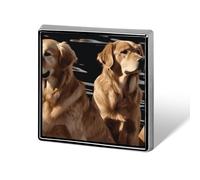 Personalized Golden Retrievers Lapel Pin for Men Women Cute Funny Square Brooch for Ease And Safe Aluminum Alloy Brooches Suit Dress Accessories Wedding Party