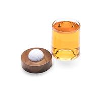 Personalized golf ball coaster and whiskey glasses and whiskey glasses: Golf accessories for men and women golfers; Cool holiday basket (1 Glass, Not Personalized)