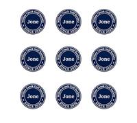 Personalized Golf Ball Marker 3 Pack, Custom Engraved Name, Society & Year, Unique Golf Gift for Tournaments, Societies & Stag Do, Blue & White