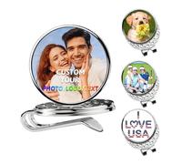Personalized Golf Ball Marker Hat Clip Custom Golf Ball Markers with Photo Text Name Logo Customize Magnetic Golf Ball Markers Gift for Men Women Golfer (ball marker hat clip)