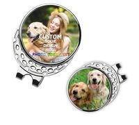 Personalized Golf Ball Marker Hat Clip Custom Golf Ball Markers with Photo Text Name Logo Customize Magnetic Golf Ball Markers Gift for Men Women Golfer (magnetic golf ball marker)