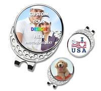 Personalized Golf Ball Markers Hat Clip, Custom Photo Text Name Logo Magnetic Ball Marker for Men/Women, Gifts for Dad Boyfriend Golfer (Style 1)